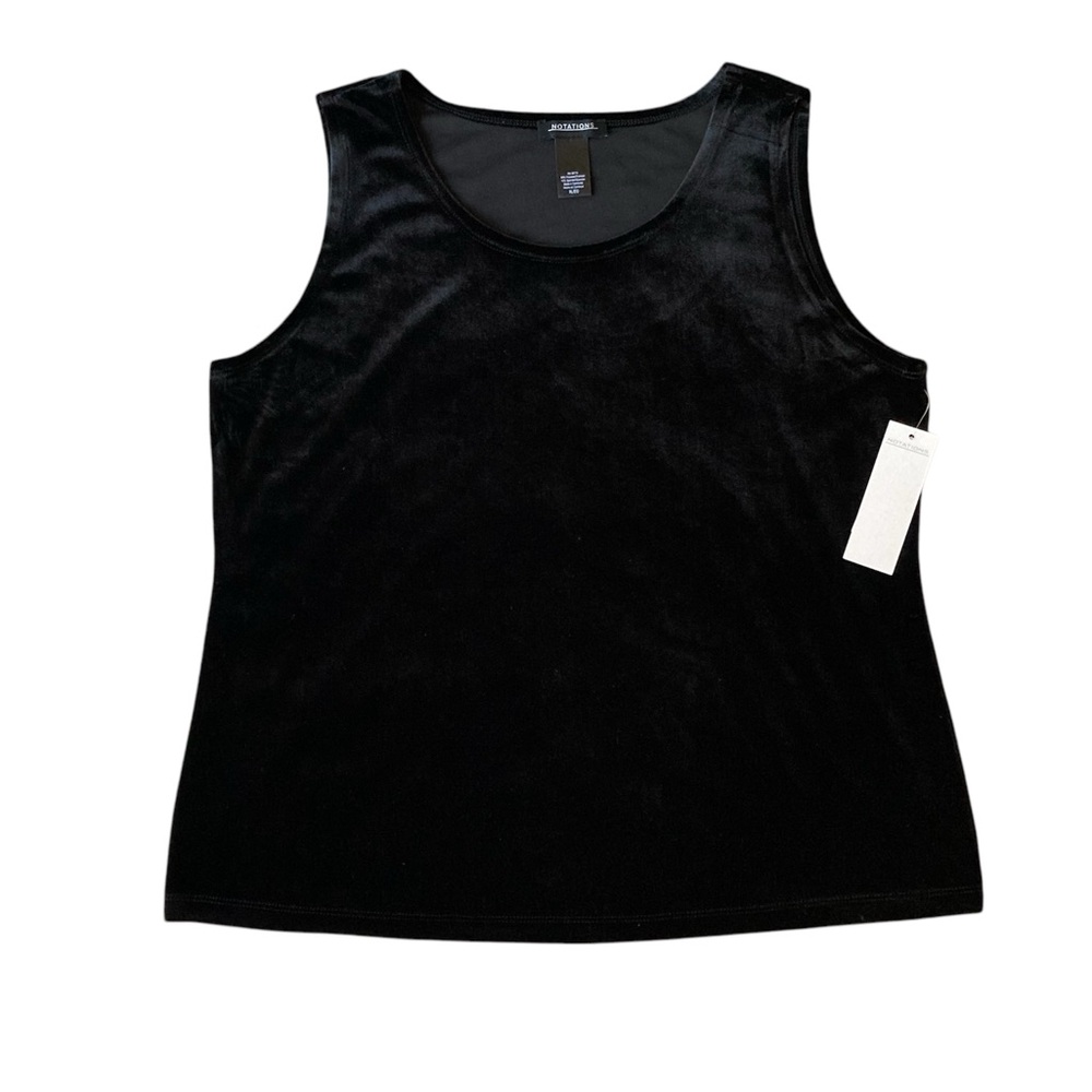 NWT Notations Black Velvet Tank Top XL
